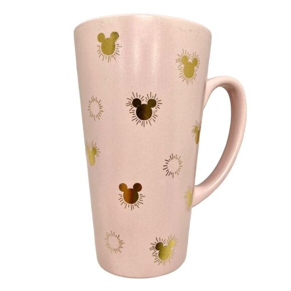 Disney Other - NWT Disney Mickey Mouse Gold Icon‎ Light Pink 16 oz
Ceramic Travel Coffee…